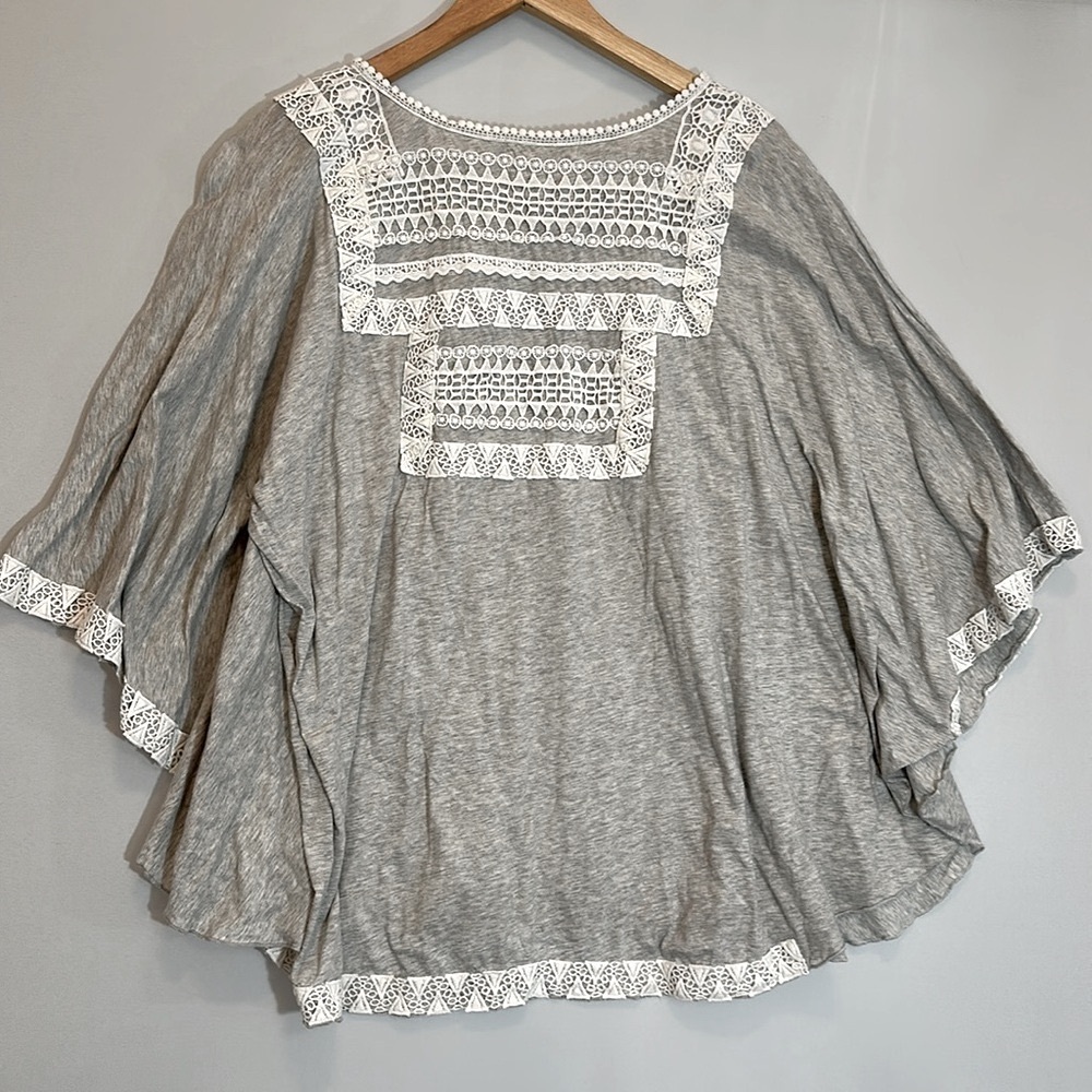 Johnny Was 4 Love and Liberty Womens Size S Tunic Top Blouse Boho Trim Lace - Picture 11 of 12